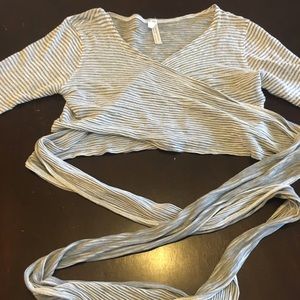 Free people short sleeve wrap top